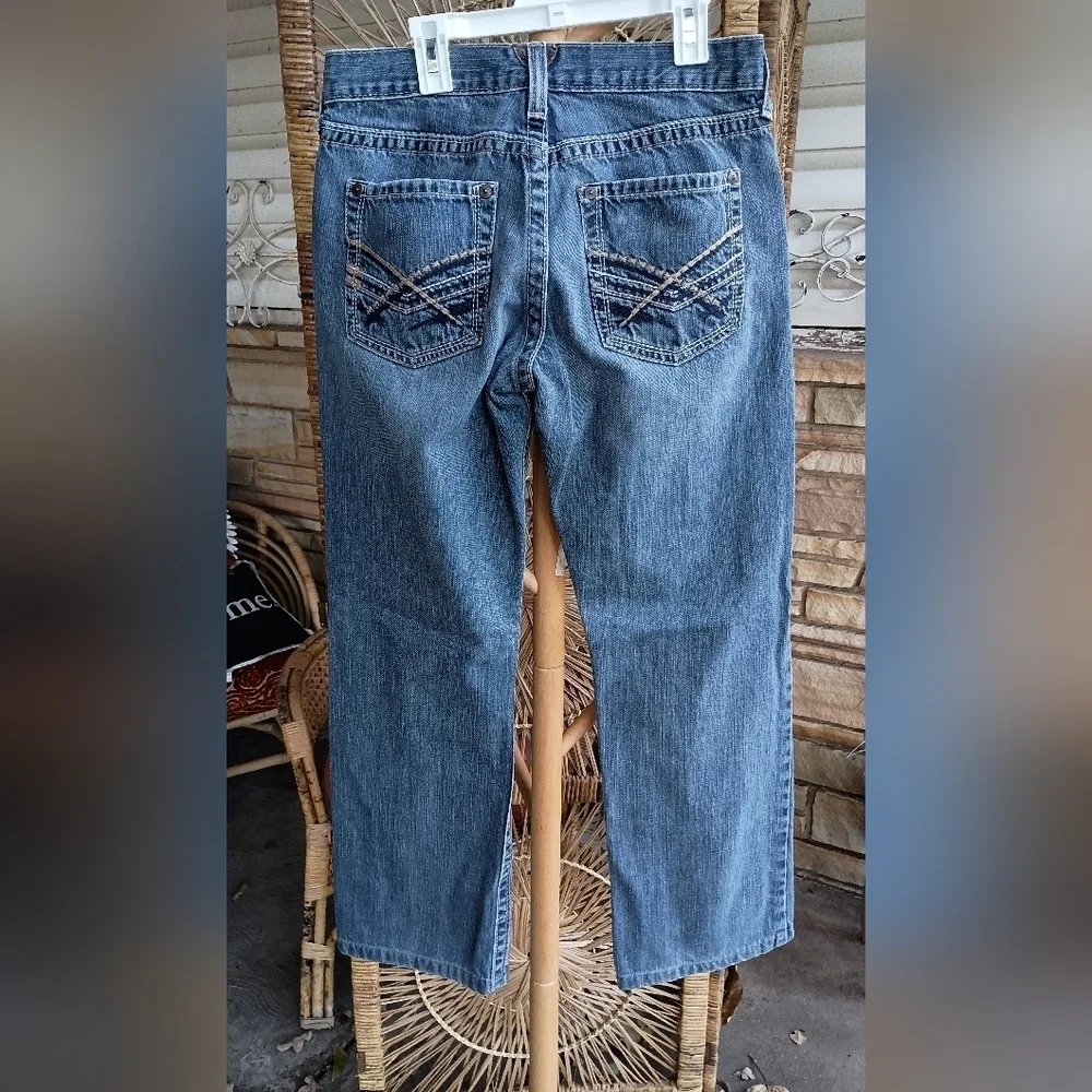 Ariat Low Rise 100% Cotton Straight Leg Classic Blue Denim Jeans_29x34